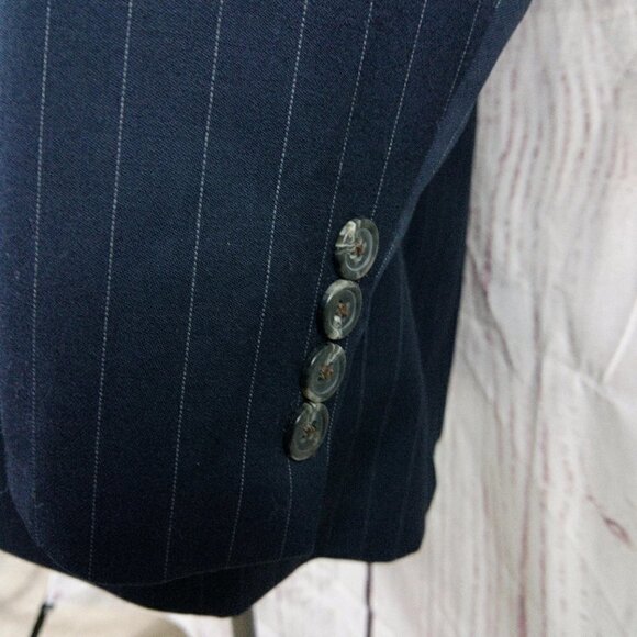 Lauren Ralph Lauren Macys Blue Striped Suit Blazer - Picture 6 of 14